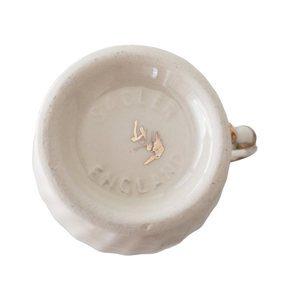 Vintage Sadler England Swirl Mini Creamer and Sugar Bowl With Fruit & Nu… - Picture 10 of 10